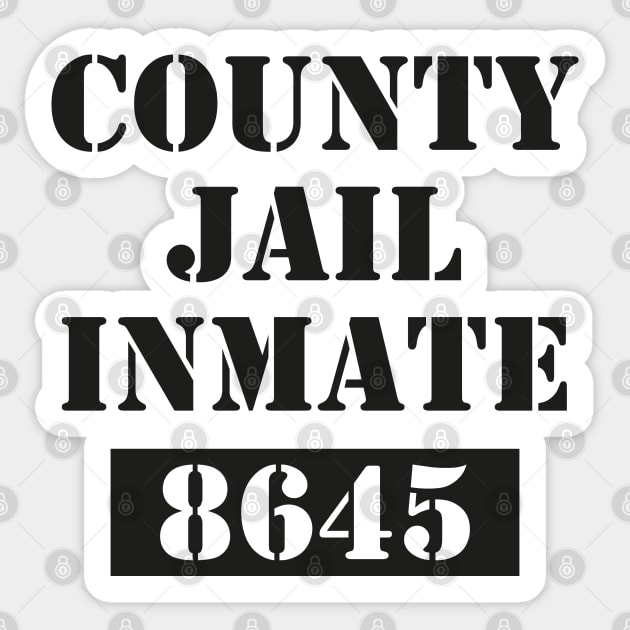 County Jail Prison Inmate 8645 Funny Halloween َAnti-Trump Sticker by Daily Design